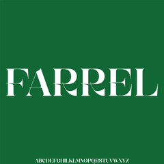 Elegant luxury clean serif alphabet display font vector illustration