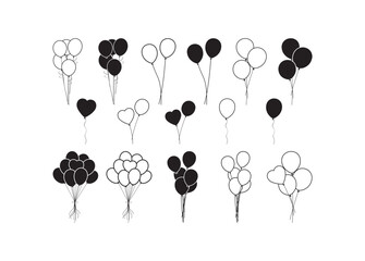 Balloon, Balloon vector bundle, Balloon clipart, Balloon silhouette