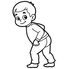 Boy Adjusting His Clothes coloring page for kids