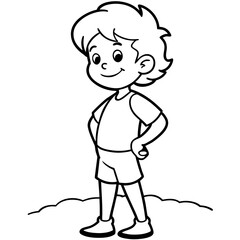 Cheeky Kid Outdoors coloring page for kids