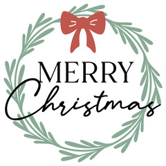 Merry Christmas | Happy Holidays | Festive Botanical Art | Vector Xmas Design