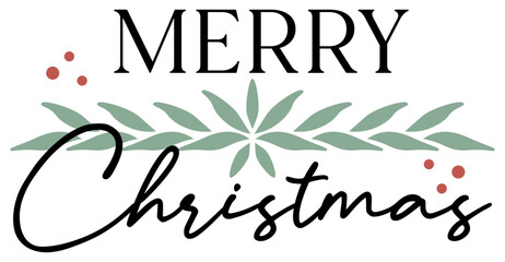 Merry Christmas | Happy Holidays | Festive Botanical Art | Vector Xmas Design