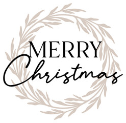 Merry Christmas | Happy Holidays | Festive Botanical Art | Vector Xmas Design