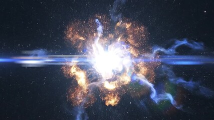 Bright starbursts explode within a lens flare overlay against black background star