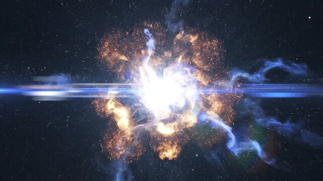 Bright starbursts explode within a lens flare overlay against black background star