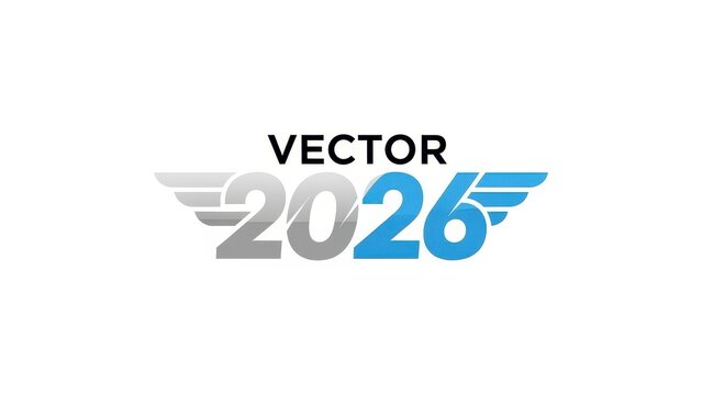 Vector 2026 with Wings Graphic Design. - Powered by Adobe