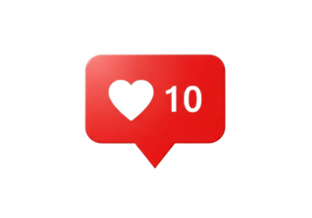 Social media like notification icon isolated on transparent background symbol of appreciation, engagement, and online popularity