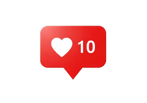 Social media like notification icon isolated on transparent background symbol of appreciation, engagement, and online popularity - Powered by Adobe