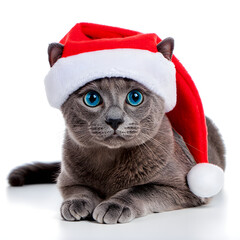 cat with santa hat