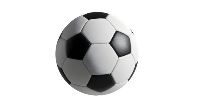 Classic Soccer Ball on White Background for Sports and Recreation