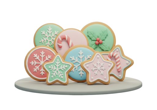 A delightful assortment of festive Christmas cookies on a plate
