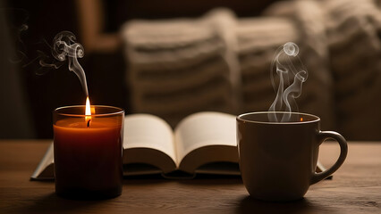 Candle and mug
