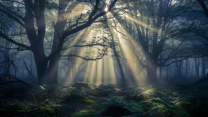 Sunlit forest