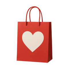 PNG Red gift bag with heart