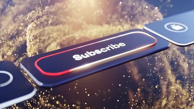 A Digital Interactive Subscribe Button with Glowing Effects, Perfect for Engaging Viewers and Encouraging Clicks in Online Videos and Social Media Platforms