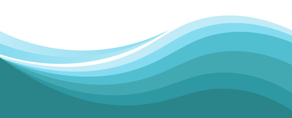 Abstract Wave Pattern with Blue Gradient Horizontal Background Design. Vector illustration