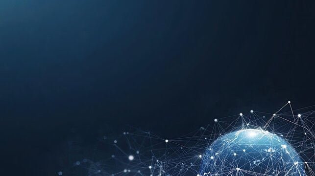 A colorful display of digital networks connecting different regions, illustrating the flow of information and technology across the globe