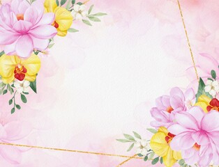Watercolor Painting of Floral Arrangement Background