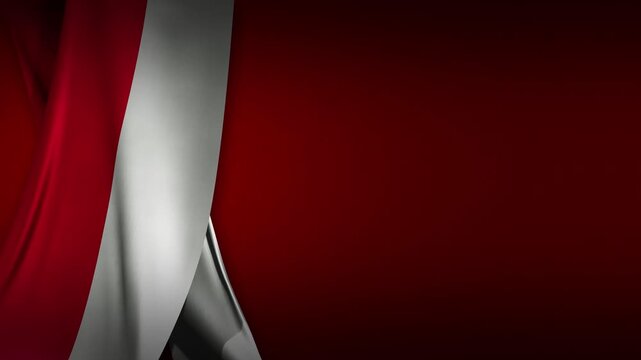 Flag of Poland curtain banner subtle wave seamless loop high resolution 4K red background