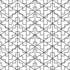 Geometrical ornament. Seamless pattern. Abstract backdrop. Figures wallpaper. Geometric background. Ethnic motif. Mosaic ornate. Digital paper. Modern textile print. Linear web design.