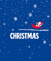 Fototapeta premium A Christmas dream graphic with Santa in sleigh and snowflakes