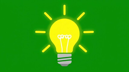 Green innovation lightbulb animation for eco-friendly solutions and creative ideas for sustainability, business, and environmentally friendly concepts