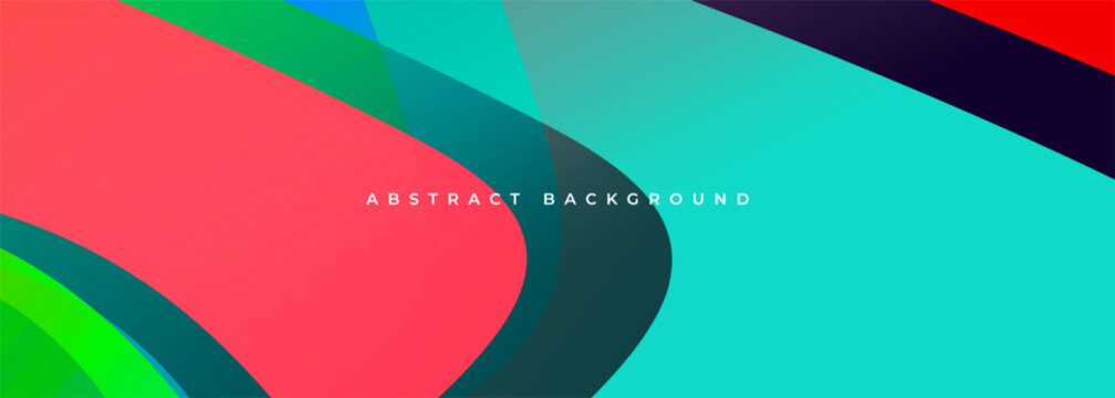 Colorful abstract background with colored wavy shapes and geometric wave objects. Vector illustration