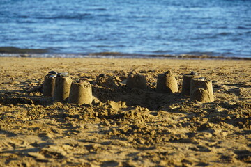 sand castle, beach, black sand, atlantic ocean, sunset, lanzarote, matagorda, puerto del carmen, November 2025