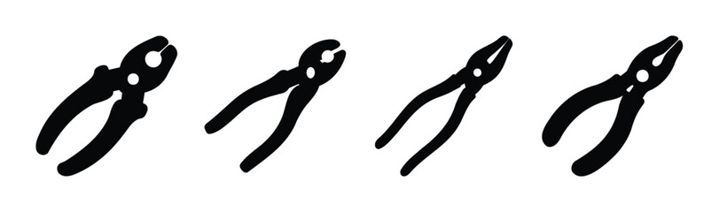 Pliers icon set: essential hand tools for various tasks