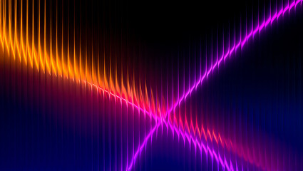 Abstract neon light trails create a vibrant and dynamic visual effect
