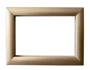 Minimal Rectangular Frame with Matte Gold Border, Isolated for Elegant Modern Display and Design Projects