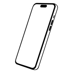 smartphone vector line art drawing illustration