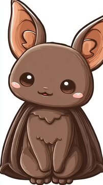 Adorable Cute Kawaii Bat Cartoon Character Animation.