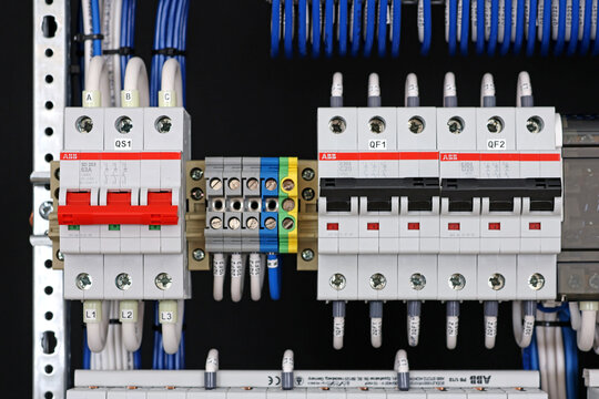 Circuit breakers from ABB to protect electrical loads from short-circuiting. 