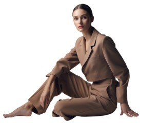 Female Fashion Model Posing Confidently, Isolated for Style, Editorial, and Modern Apparel Design Projects