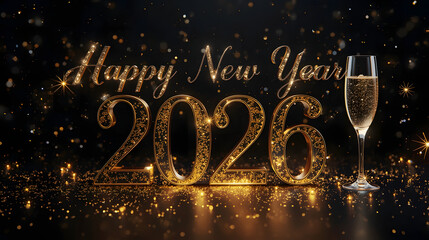 happy new year 2026 celebration greeting card design
