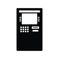 Fototapeta premium Black Silhouette of ATM Machine Design