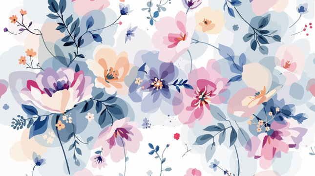 Vintage pink floral seamless pattern design illustration