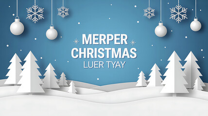 Embrace the winter holidays with a festive paper cut design featuring snowflakes, ornaments, and Christmas trees, perfect for joyful seasonal greetings and holiday magic