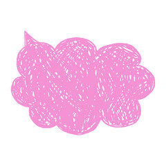 Text box chalkboard crayon speech bubble with thick uneven borders. Hand drawn sketch lines shape. Subtle crayon grain texture.