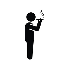 Person Smoking Incense or Cigarette Silhouette