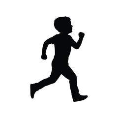 Running Child Black Silhouette Design