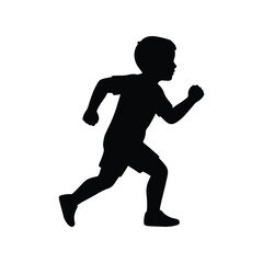 Running Child Black Silhouette Icon Design
