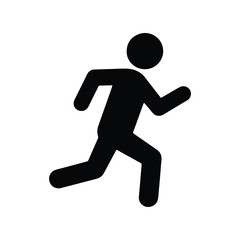 Simple Silhouette of Child Running Design