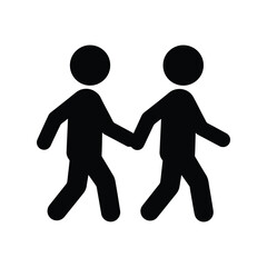 Two Children Holding Hands Silhouette Design