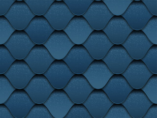 Seamless pattern of blue slate with texture. Beaver tail. Vector. © olgadanilina