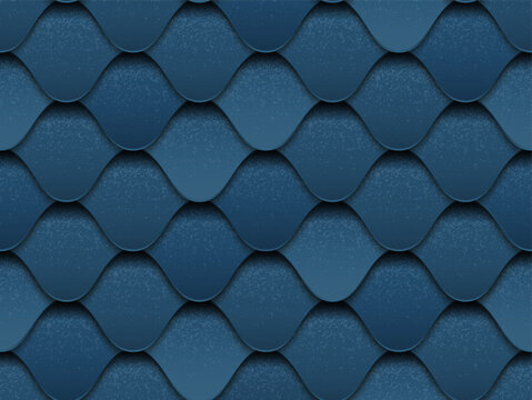 Seamless pattern of blue slate with texture. Beaver tail. Vector.