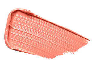 textured abstract coral color paint stroke isolated on transparent background, png