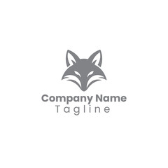 minimalist, geometric representation of a fox's face logo