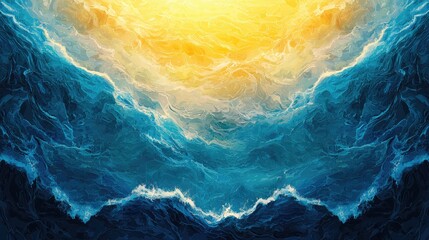 Abstract celestial landscape with vibrant colors.